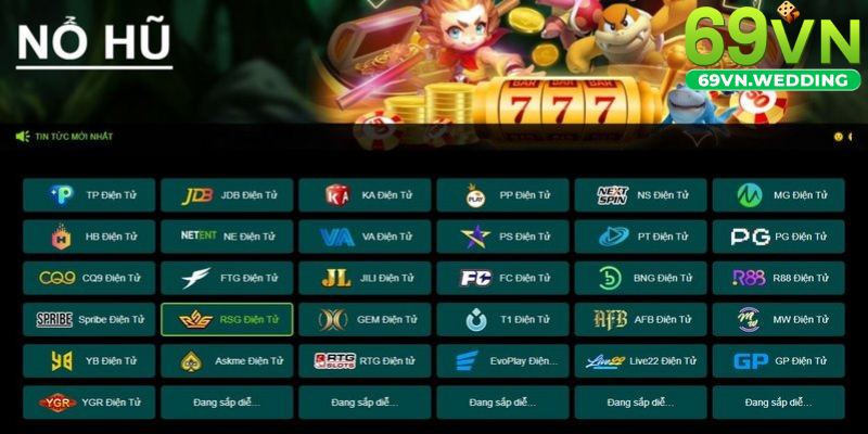 Slot game 69VN cung cấp trò chơi qua nhiều sảnh cược